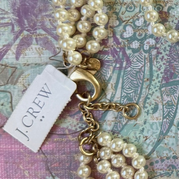 J. CREW Factory Faux Pearl Necklace Ivory Four Strand NWOT - Picture 5 of 9